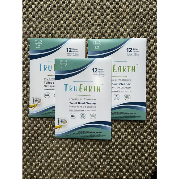 3 Packs TRU EARTH Eco-Strips Toilet Bowl Cleaner 12 Each, 36 Total Strips - Picture 1 of 7